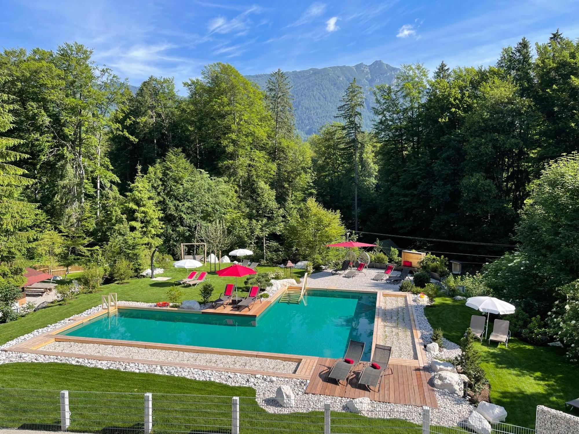 Bayern Resort Hotel - Adults Only - Mit Zugspitzblick - Eibsee-Naehe - Wellnessbereich - Naturpool Im Sommer Grainau Exterior photo